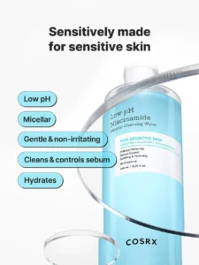 cosrx low ph niacinamide micellar cleansing water 400ml 1