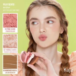 kaja play bento powder blush highlighter cream bronzer 01 butter up 1
